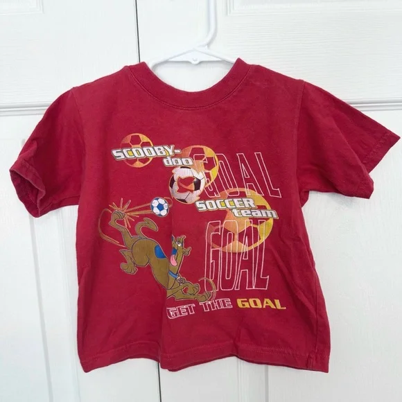 Vintage Scooby-Doo Red Soccer Team Kids T-Shirt 3T - Picture 1 of 8